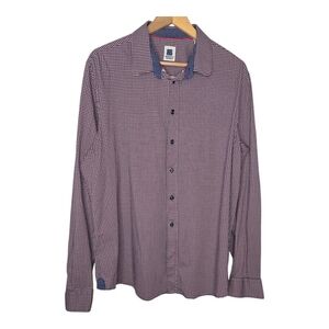 Brooklyn Brigade Mens Houndstooth Cotton Long Sleeve Button Up Shirt XL Tall